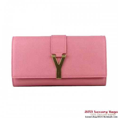 YSL Chyc Travel Case in Pink Claf Leather