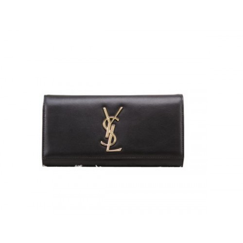 YSL Classic Monogramme Clutch Bag Smooth Leather Y8909 Black