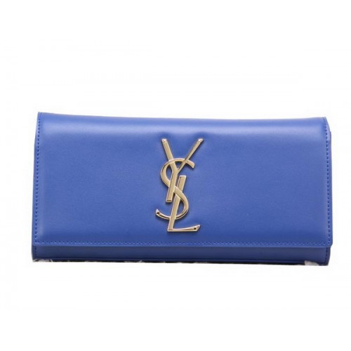 YSL Classic Monogramme Clutch Bag Smooth Leather Y8909 Blue