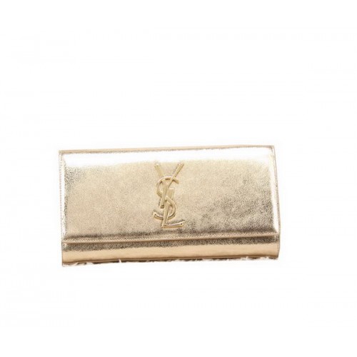 YSL Classic Monogramme Clutch Bag Smooth Leather Y8909 Gold