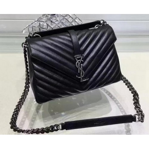 YSL Classic Monogramme Flap Bag Calfskin Leather Y22369 Black