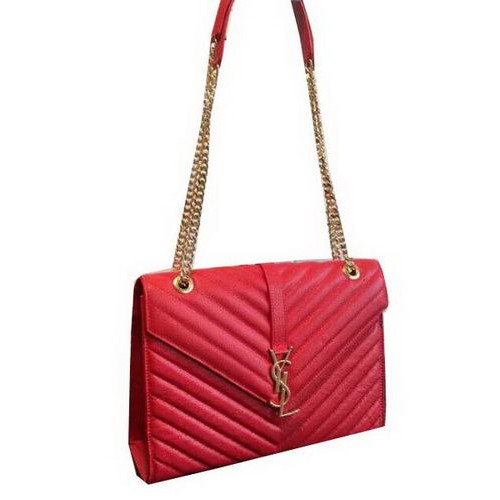 YSL Classic Monogramme Flap Bag Cannage Pattern 311224 Red