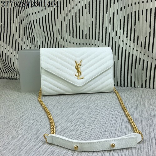 YSL Classic Monogramme Flap Bag Cannage Pattern Y377828L White
