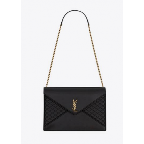 YSL GABY CHAIN BAG IN VINTAGE LAMBSKIN 668864 black