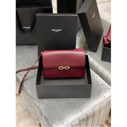 YSL LE MAILLON SATCHEL IN SMOOTH LEATHER 6497952 Burgundy