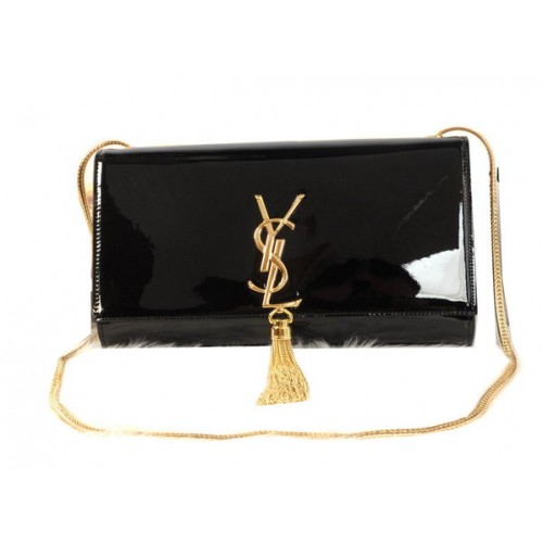 YSL Monogramme Cross-body Shoulder Bag Patent Leather Y311214 Black