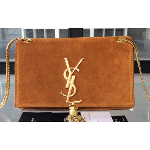 YSL Monogramme Cross-body Shoulder Bags Suede Leather 311218 Wheat