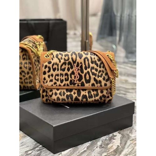 YSL NIKI MEDIUM IN Leopard hair Y533158 BROWN