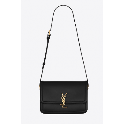 SOLFERINO MEDIUM SATCHEL IN BOX SAINT LAURENT LEATHER Y63435 black