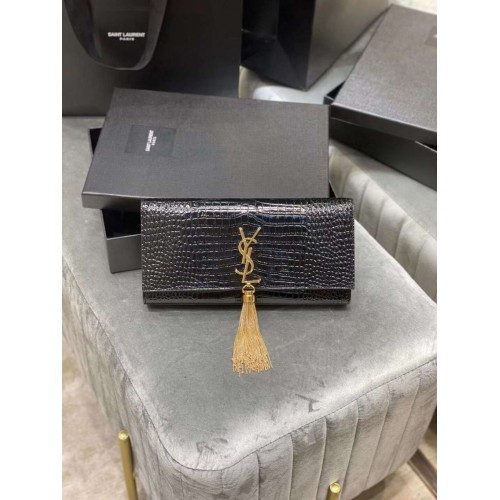 YSL Saint Laurent Medium Kate Bag Y306079 Black Gold hardware