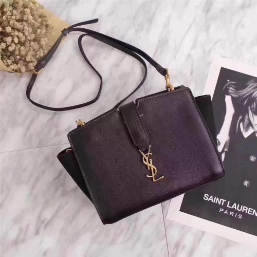 Yves Saint Laurent 2017 Calfskin Leather Shoulder Bag Y8021 Black