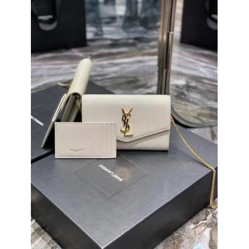 Yves Saint Laurent Calf leather cross-body bag Y707788 white