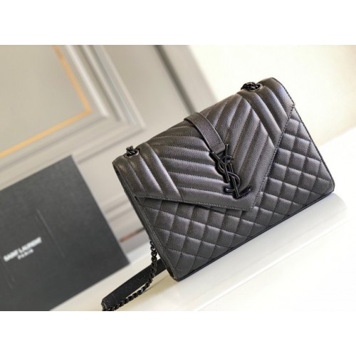 Yves Saint Laurent Calfskin Leather 487206 black