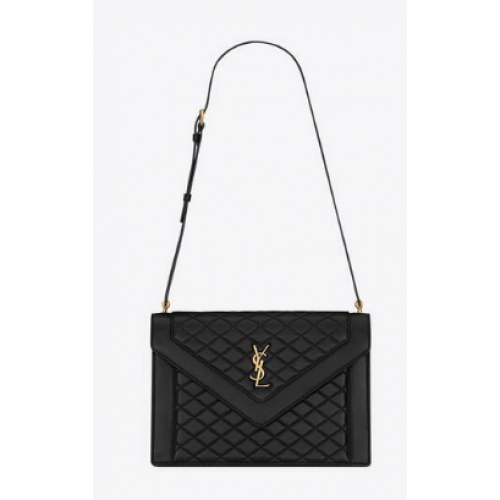 Yves Saint Laurent Calfskin Leather Shoulder Bag 6688631 black