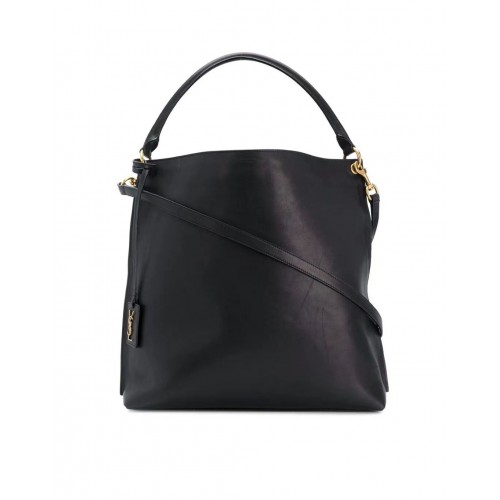 Yves Saint Laurent Calfskin Leather Shoulder Bag Y635266 black