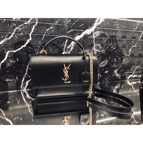 Yves Saint Laurent Calfskin Leather Tote Bag Y634723 black
