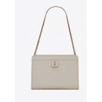 Yves Saint Laurent VICTOIRE BABY CLUTCH IN LEATHER Y357361 cream