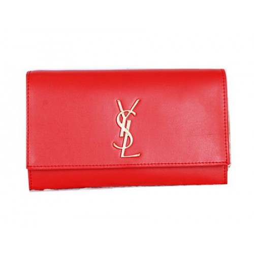 Yves Saint Laurent Classic Monogramme Clutch Y7131 Red