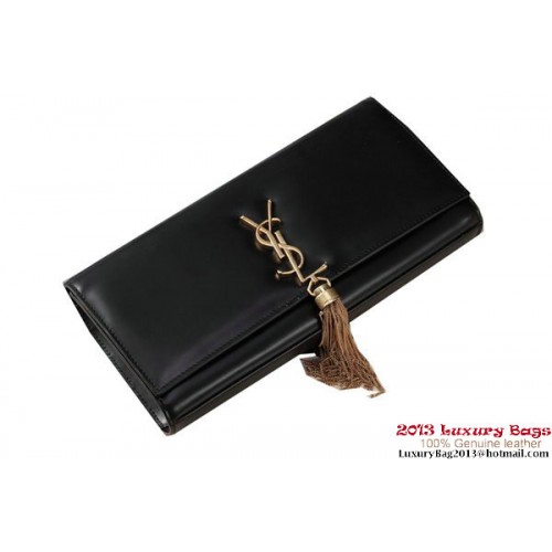 Yves Saint Laurent Classic Monogramme Tassel Clutch Bag Y041 Black