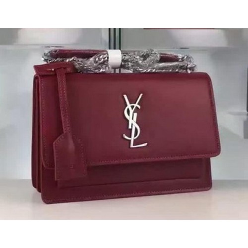 Yves Saint Laurent Cross-body Shoulder Bag Y8816 Burgundy