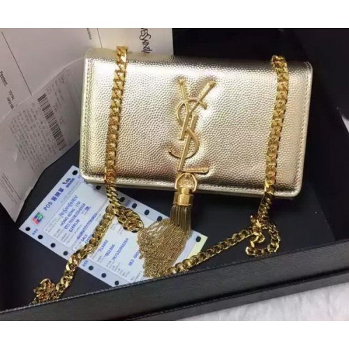 Yves Saint Laurent Cross-body Shoulder Bag Y9012 Gold