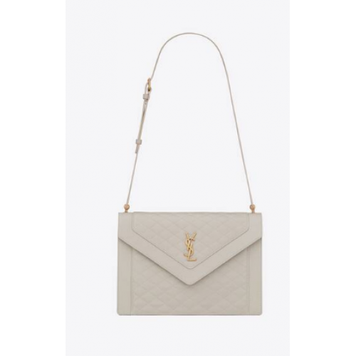 Yves Saint Laurent GABY SATCHEL IN QUILTED LAMBSKIN 6688631 white