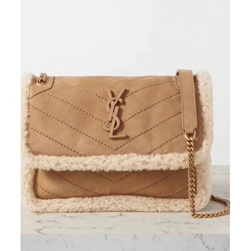 Yves Saint Laurent IN Cashmere AND SMOOTH LEATHER Y533037 brown