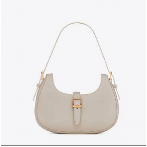 Yves Saint Laurent LE FERMOIR HOBO BAG IN SHINY LEATHER 6726152 BLANC VINTAGE