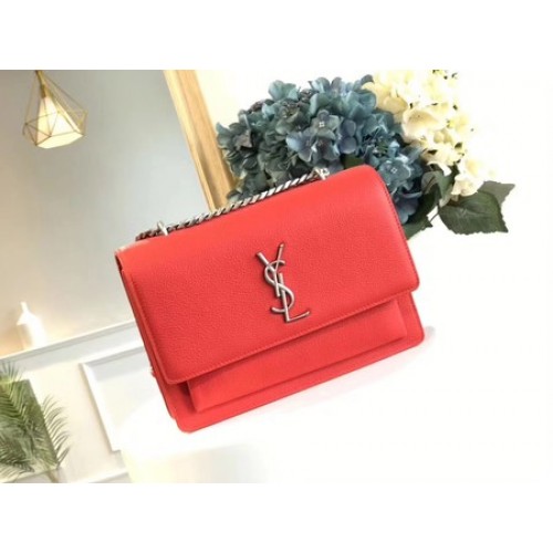 Yves Saint Laurent Leather Cross-body Shoulder Bag Y8004 Red