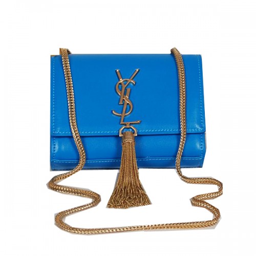 Yves Saint Laurent MINI Monogramme Cross-body Shoulder Bag Blue