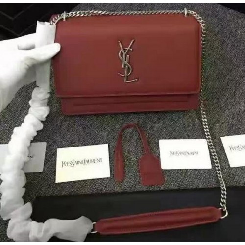 Yves Saint Laurent Monogramme Cross-body Shoulder Bag Y3370 Wine
