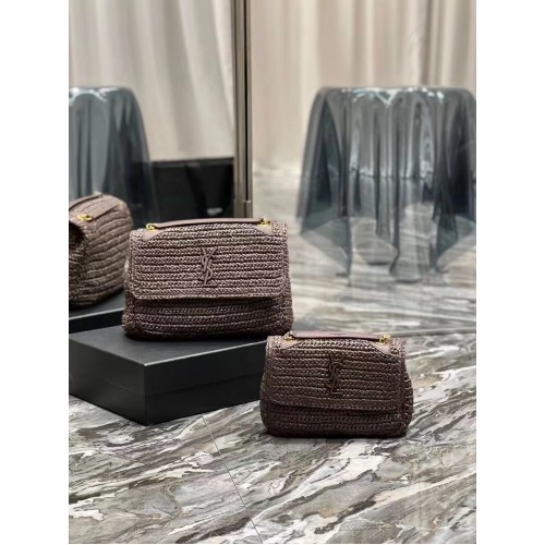 Yves Saint Laurent Niki Weave Bag Y30261 Dark Brown
