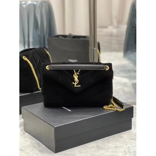 Yves Saint Laurent PUFFER SMALL BAG IN VELouis VuittonET AND LAMBSKIN 747627 black