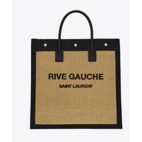 Yves Saint Laurent RIVE GAUCHE N/S SHOPPING BAG IN COTTON 9E1070 Beige