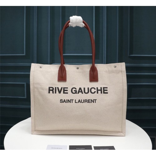 Yves Saint Laurent Rive Gauche Tote Shopping Bag 59929 Beige