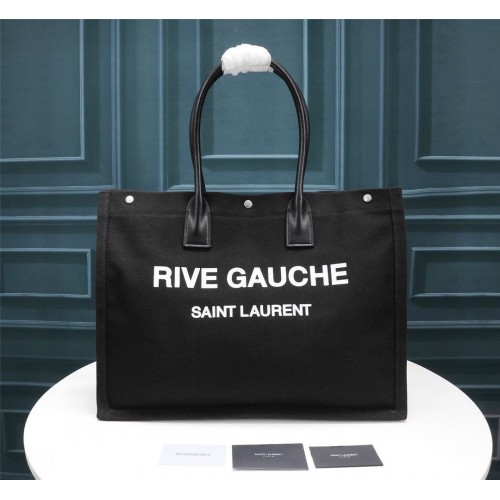 Yves Saint Laurent Rive Gauche Tote Shopping Bag 59929 Black