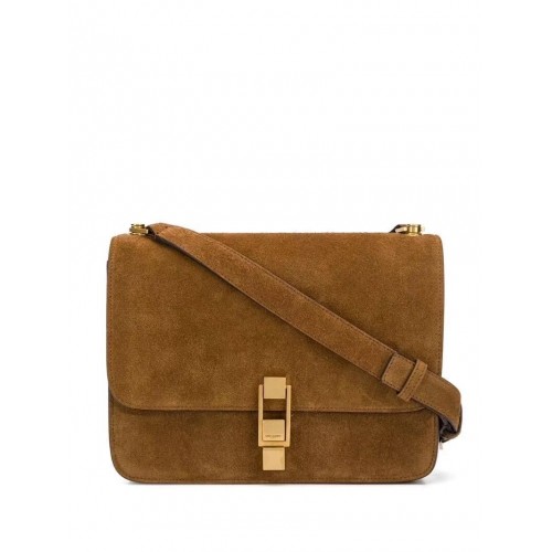 Yves Saint Laurent CARRE SATCHEL IN SUEDE  Y585061 brown
