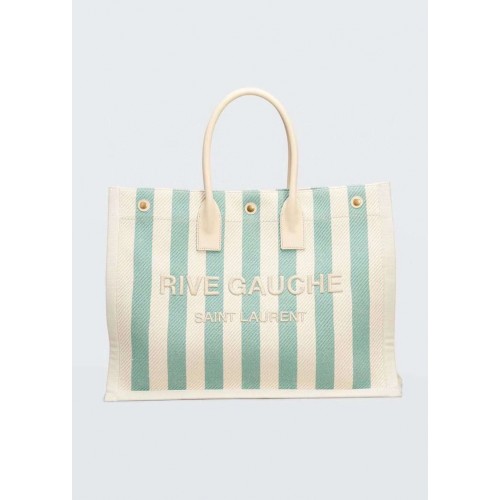 Yves Saint Laurent TWEED AND LAMBSKIN shopping bag Y677922 light blue