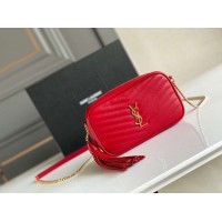 Yves Saint Laurent VINTAGE CAMERA BAG IN Calfskin Leather 6125791 red