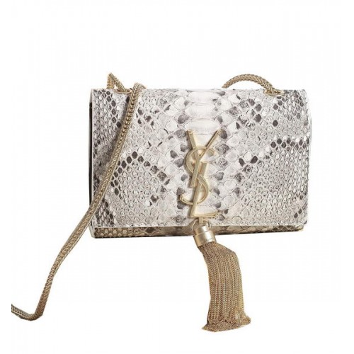 Yves Saint Laurent mini Monogramme Cross-body Snake Leather Shoulder Bag 5478 OffWhite