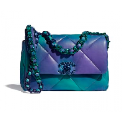 chanel 19 flap bag AS1160 AS1161 Blue Purple