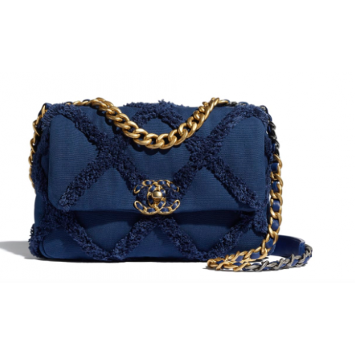 chanel 19 flap bag AS1160 Navy Blue