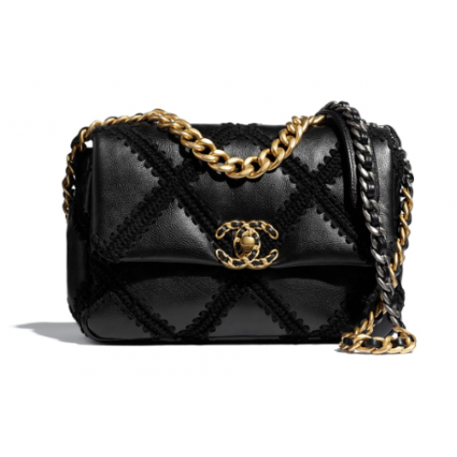chanel 19 flap bag AS1160 black