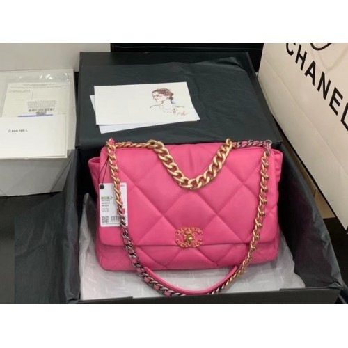 chanel 19 large flap bag AS1162 rose