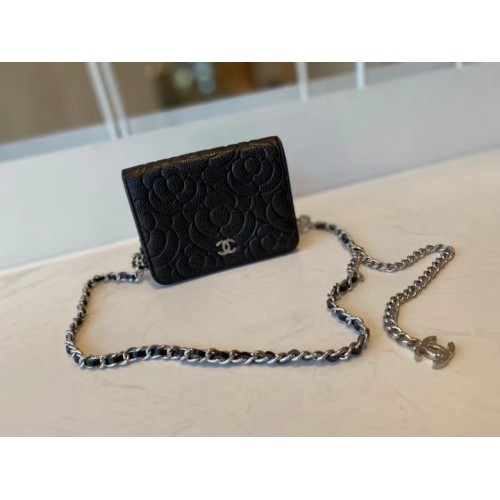 chanel classic clutch with chain Lambskin Gold-Tone Metal AP3318 black