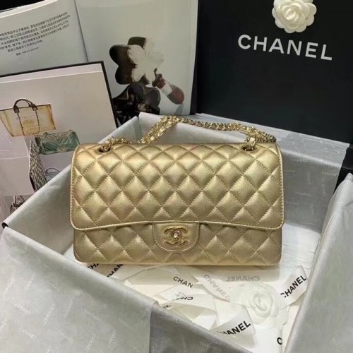 chanel classic handbag Lambskin gold Metal A01112 gold