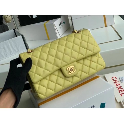 chanel classic handbag Lambskin gold Metal A01112 lemon