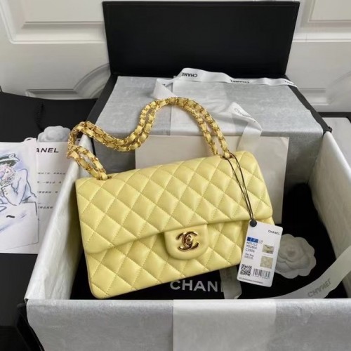 chanel classic handbag Lambskin gold Metal A01112 yellow
