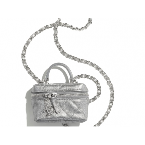 chanel small vanity with chain AP2194 Silver