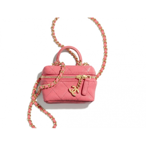 chanel small vanity with chain AP2194 pink